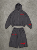 Cool Fly Wing Zip Tracksuit - Grey & Red