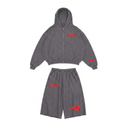 Cool Fly Wing Zip Tracksuit - Grey & Red